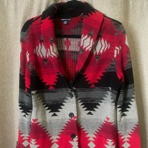 Women’s Heritage Red and Gray Patterned Knitwear 
Size XL